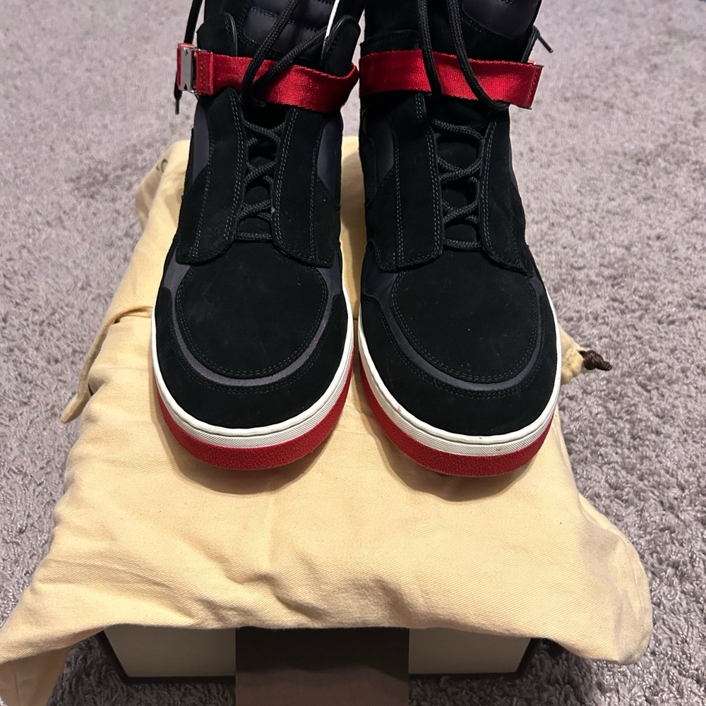 Louis Vuitton Slipstream Sneaker Boots Men’s  Black and Red
